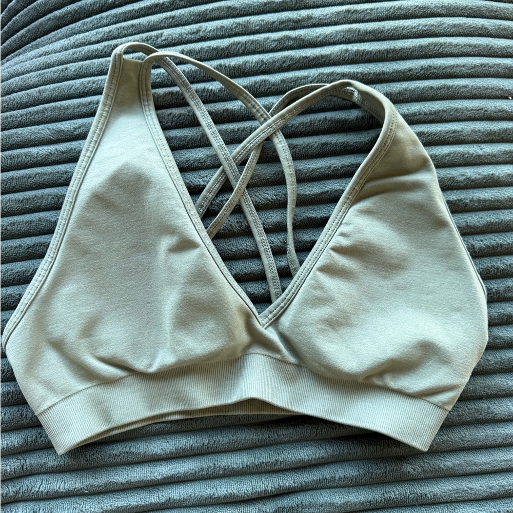 Green Alphalete Amplify Sports Bra